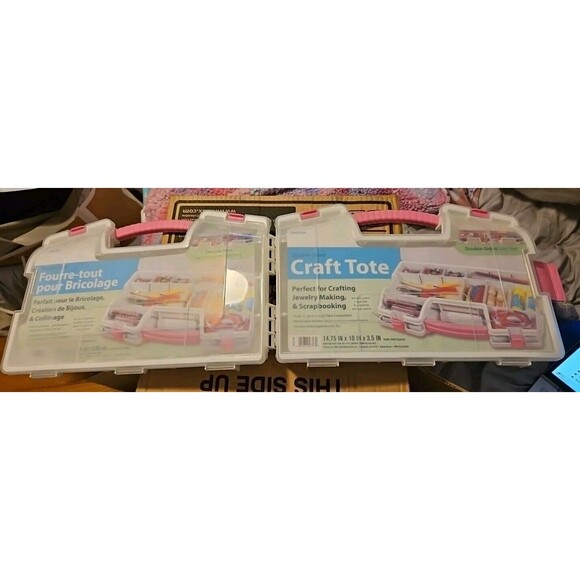 Darice Double Sided Winged Craft Organizer 15" Adjustable Storage New Damaged - Picture 6 of 7